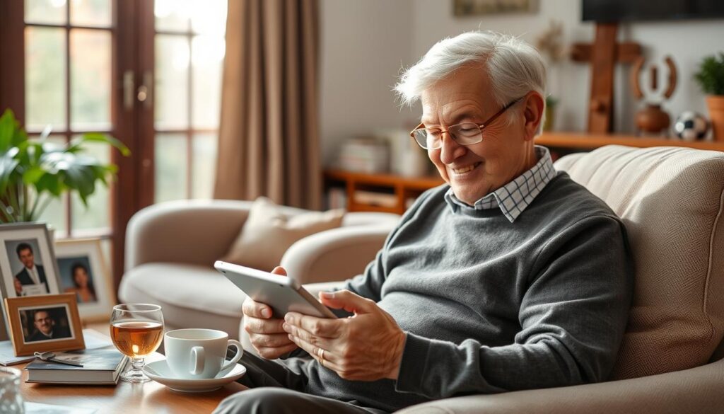 Senior using ChatGPT for daily tasks and communication