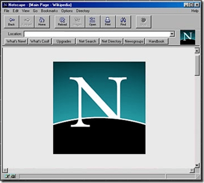 Netscape browser from Peter Coffee's 24 Killer Apps of All Time