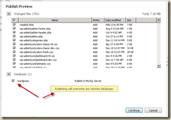 Database synchronization options