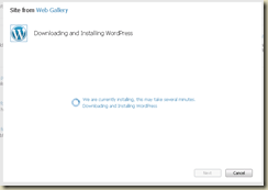 WebMatrix installation progress