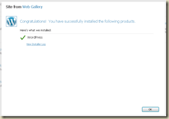 WebMatrix installation completed successfully
