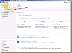 WebMatrix publishing configuration settings