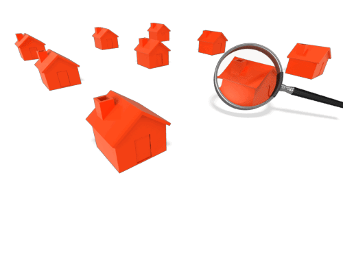 Animated figure searching through options representing competitive intelligence research