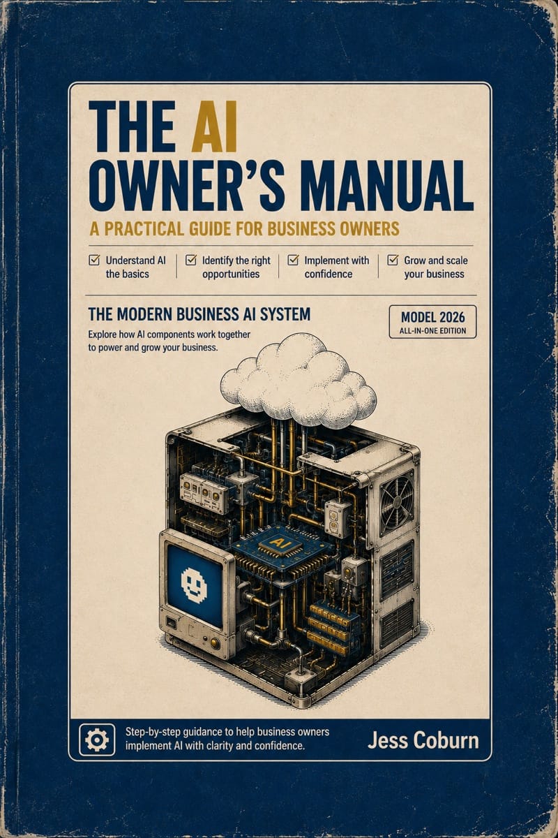 The AI Owner's Manual: A Practical Guide for Business Owners, by Jess Coburn — book cover