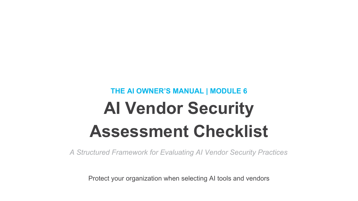 Vendor Security Assessment Checklist | Jess Coburn