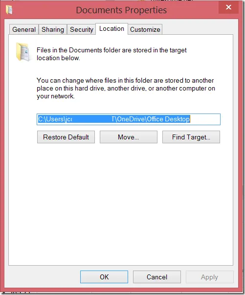 Moving Windows "My Documents" to OneDrive