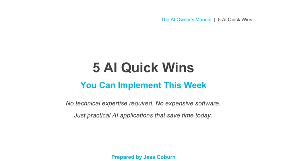 Preview of 5 AI Quick Wins Checklist