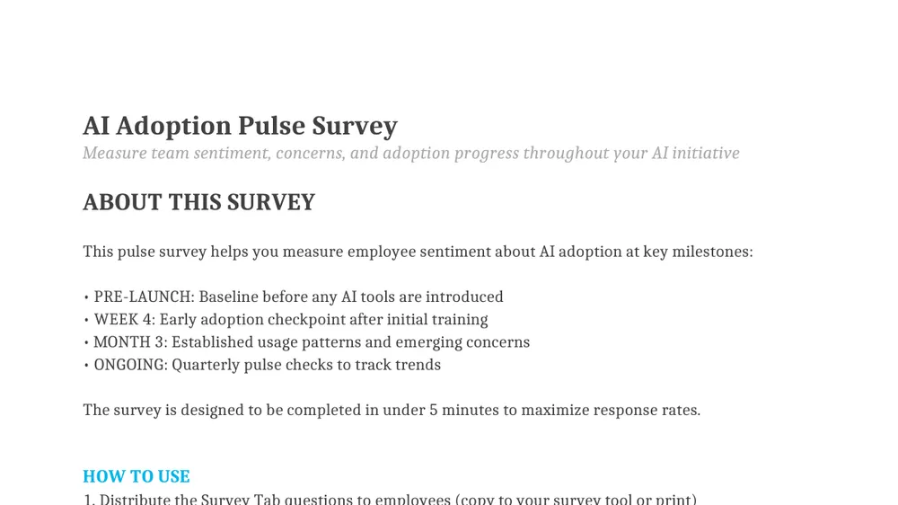 Preview of AI Adoption Pulse Survey
