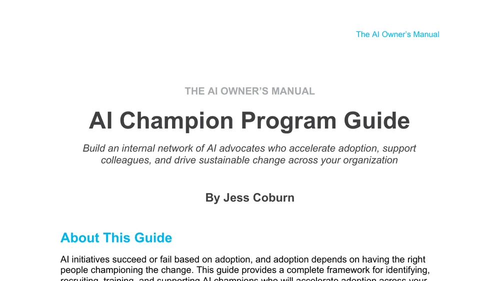 Preview of AI Champion Program Guide