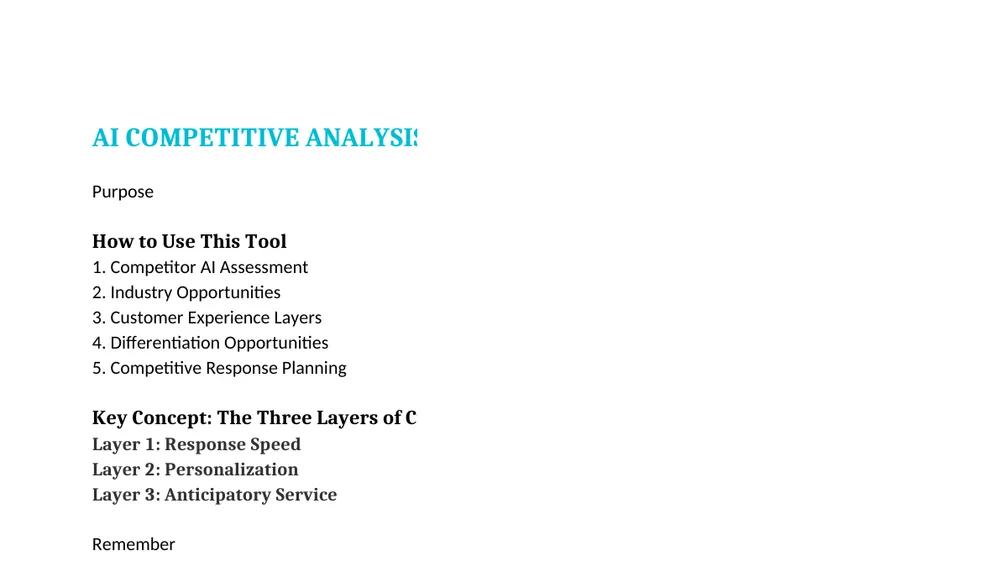 Preview of AI Competitive Analysis Template