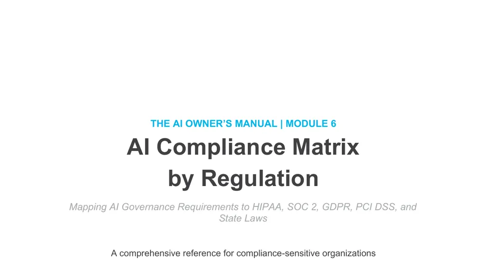 Preview of AI Compliance Matrix by Regulation