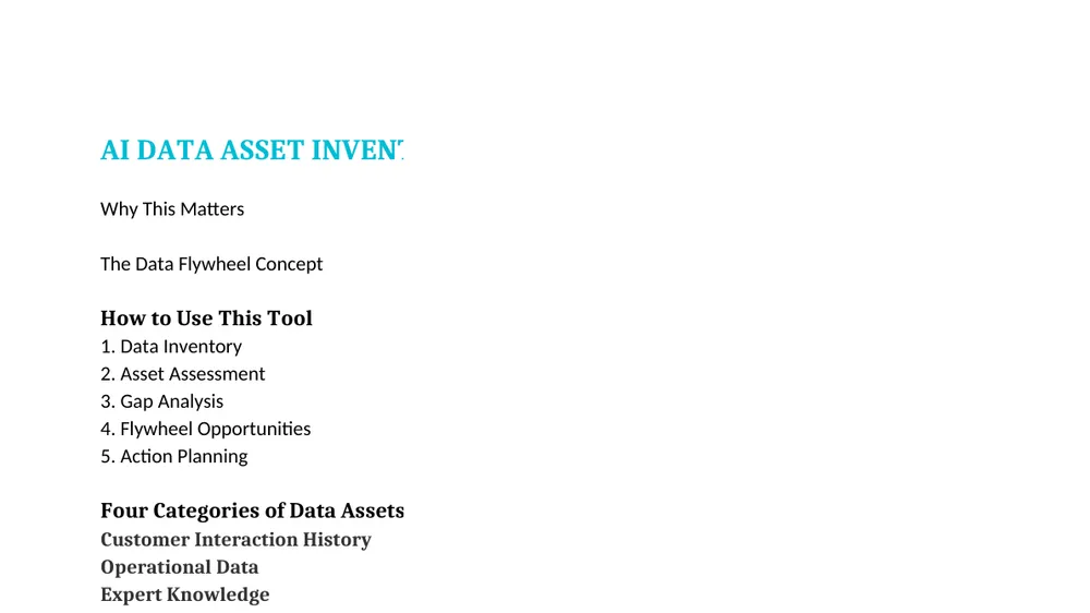 Preview of AI Data Asset Inventory