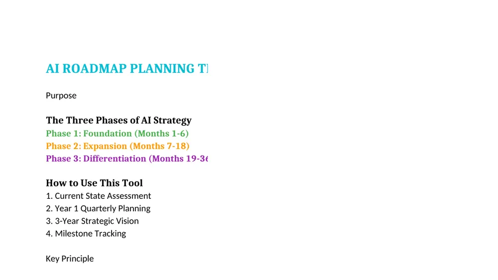 Preview of AI Roadmap Planning Template