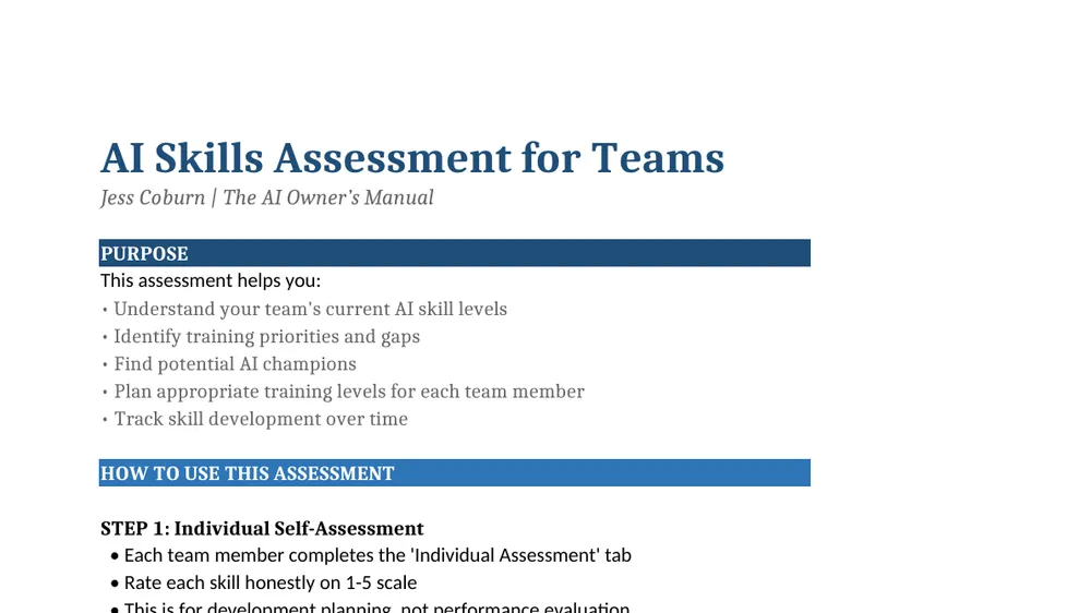 Preview of AI Skills Assessment for Teams