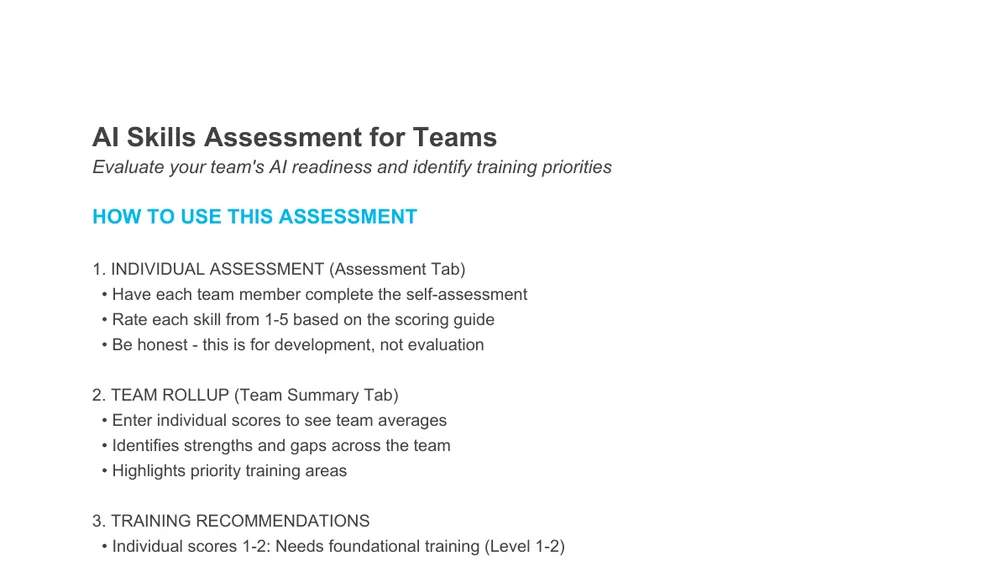 Preview of AI Skills Assessment for Teams