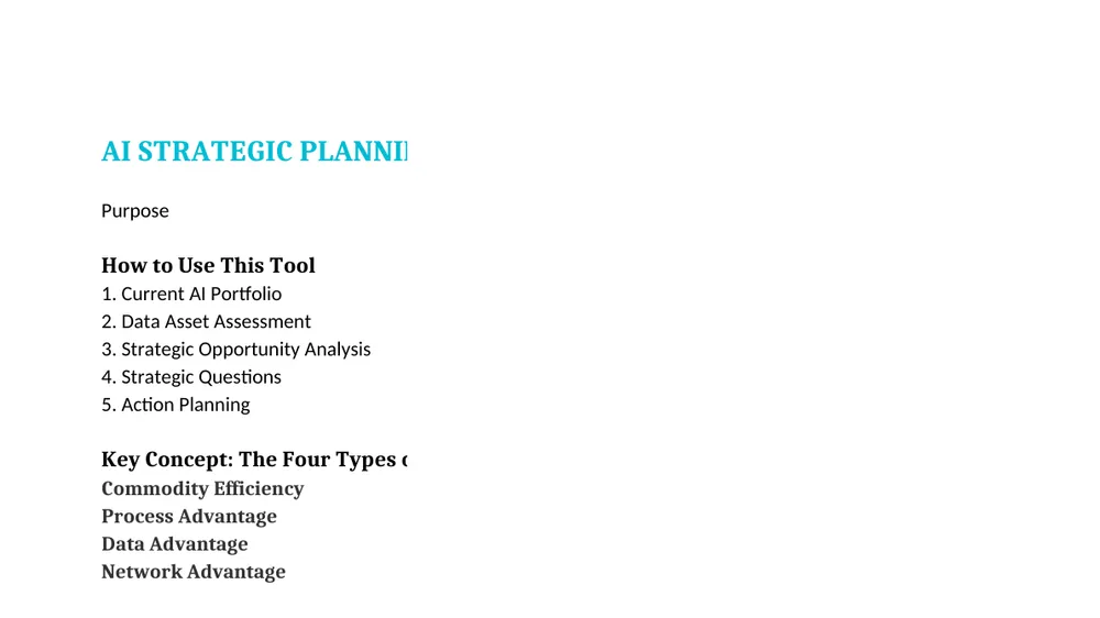Preview of AI Strategic Planning Framework
