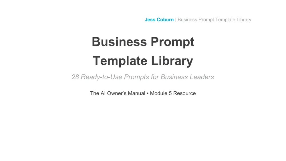 Preview of Business Prompt Template Library