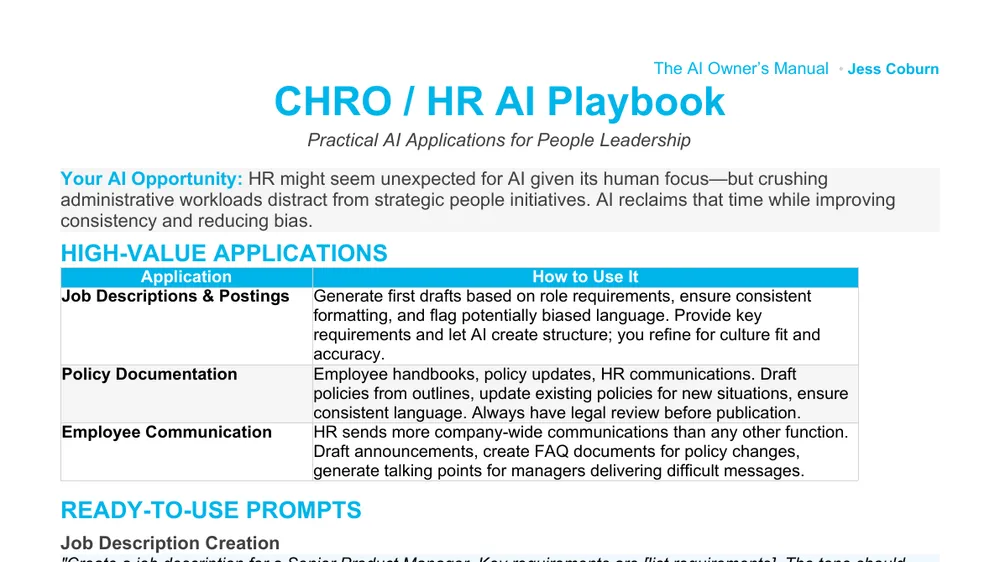 Preview of CHRO AI Playbook