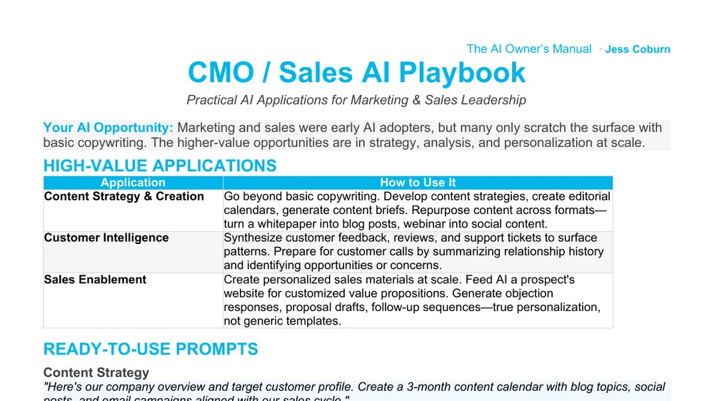 Preview of CMO AI Playbook