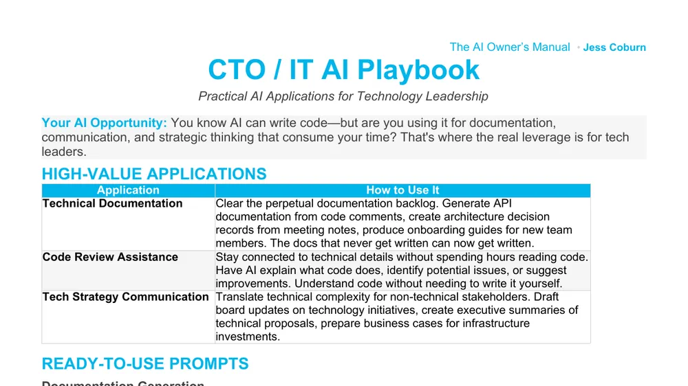 Preview of CTO AI Playbook