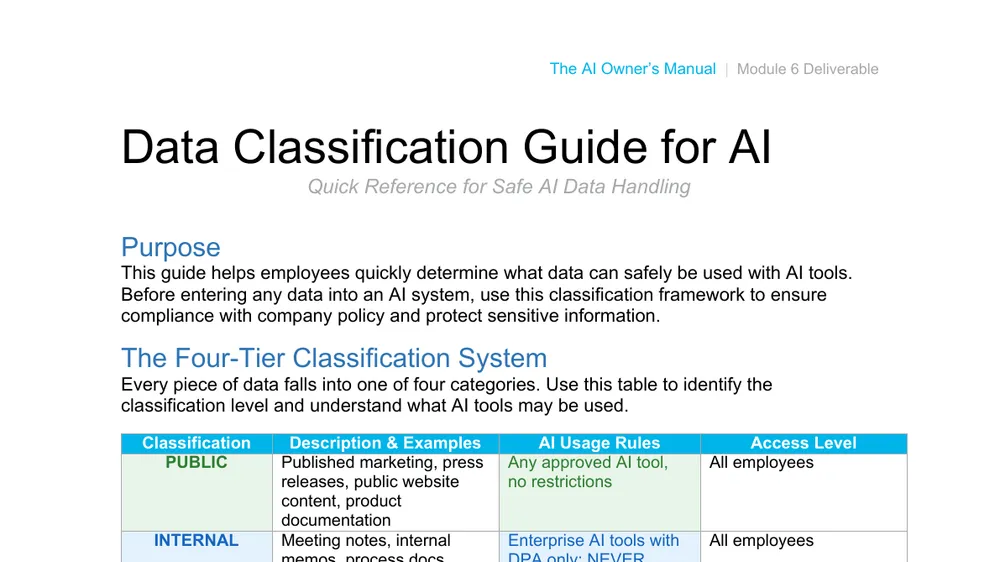 Preview of Data Classification Guide for AI