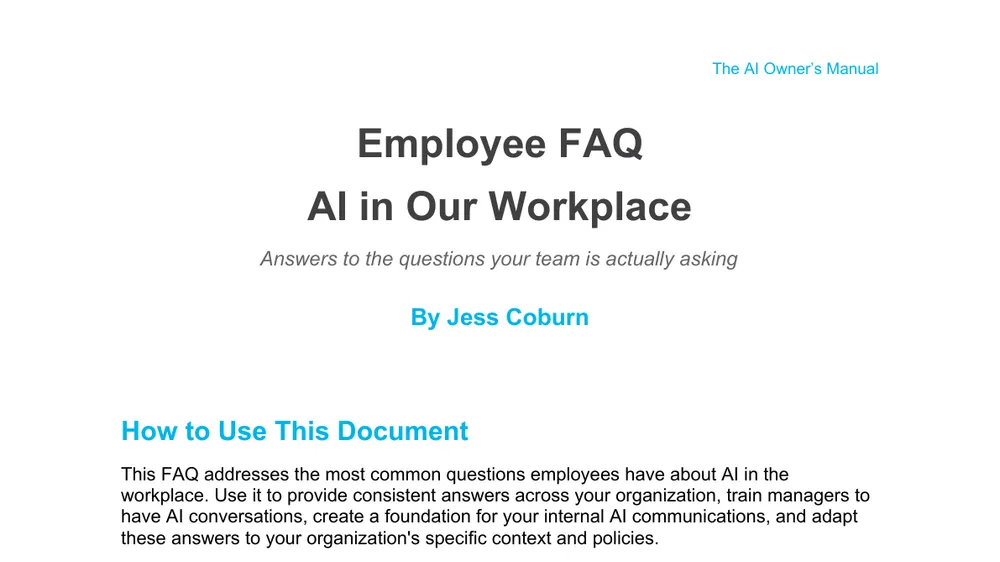 Preview of Employee AI FAQ