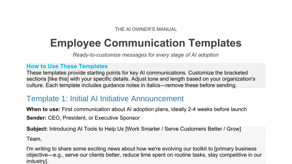 Preview of Employee Communication Templates