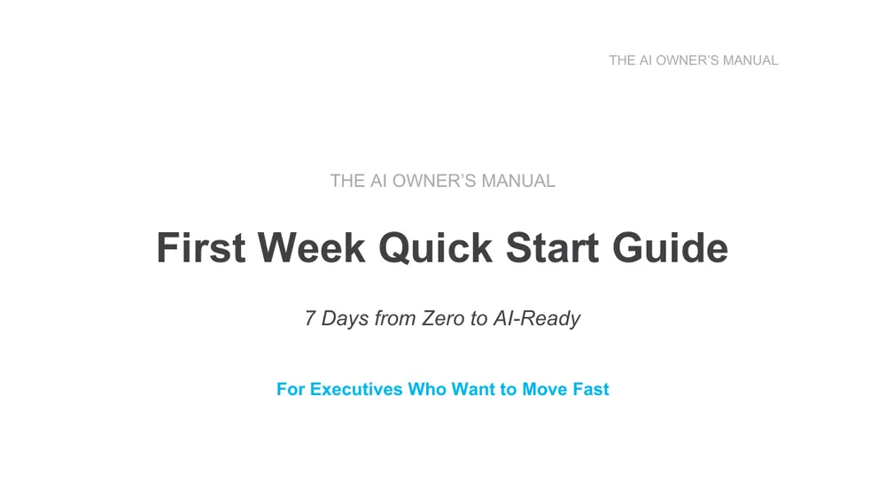 Preview of First Week Quick Start Guide