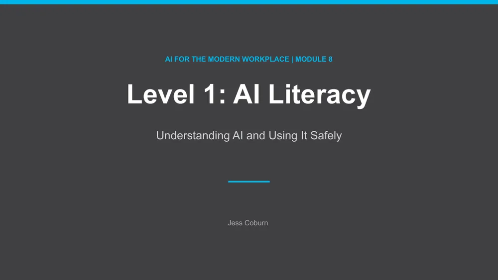 Preview of Level 1 AI Literacy Training