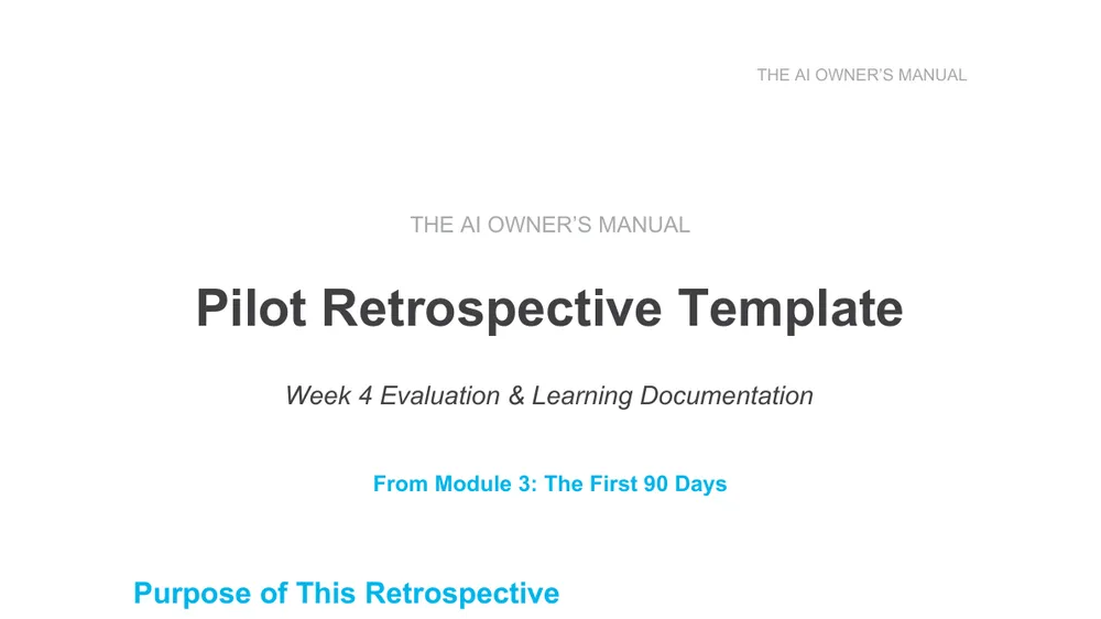 Preview of Pilot Retrospective Template