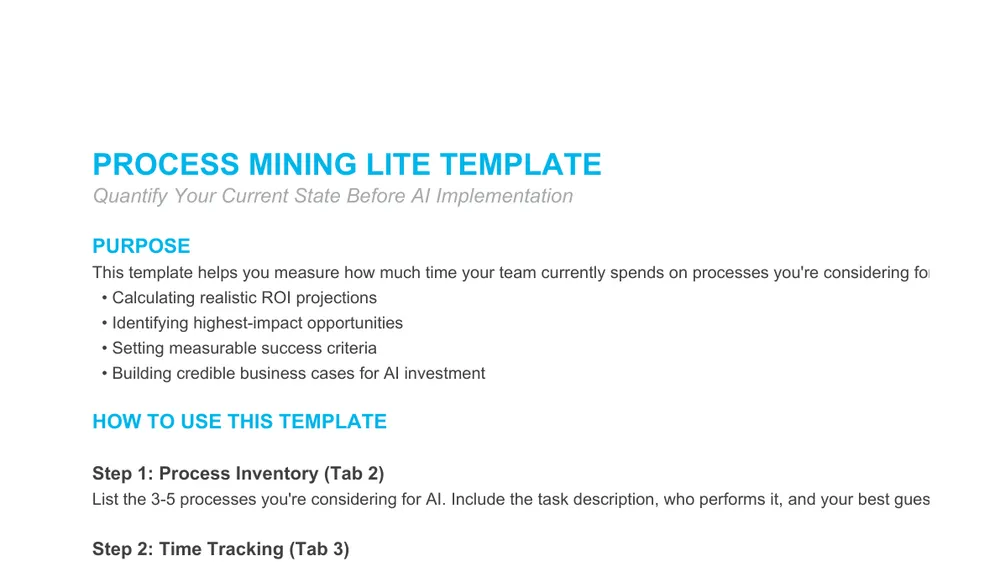 Preview of Process Mining Lite Template
