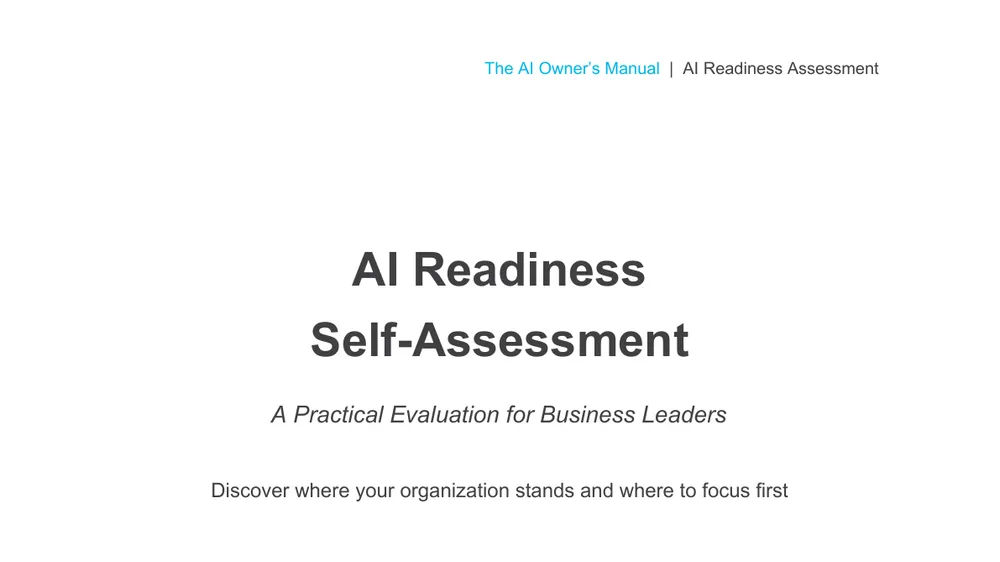 Top of the AI Readiness Self-Assessment document