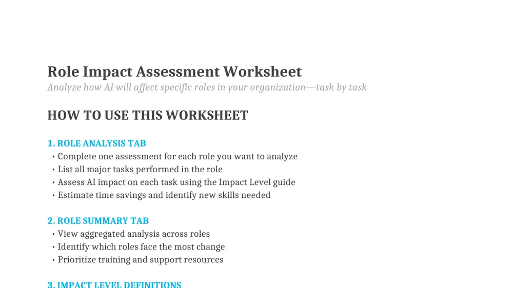 Preview of Role Impact Assessment Worksheet