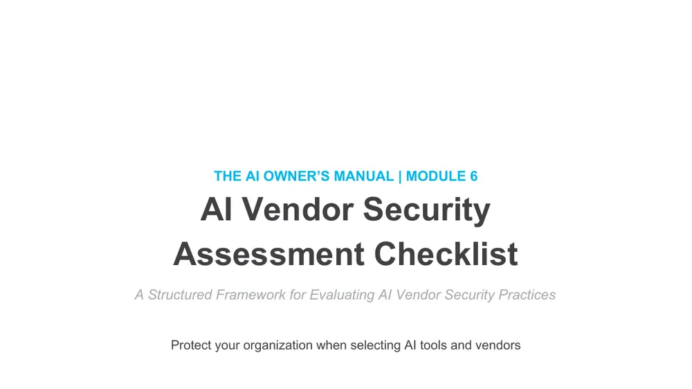 Preview of Vendor Security Assessment Checklist