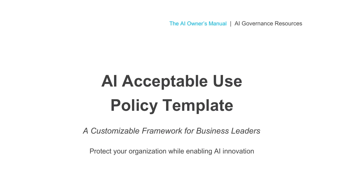 AI Acceptable Use Policy Template | Jess Coburn