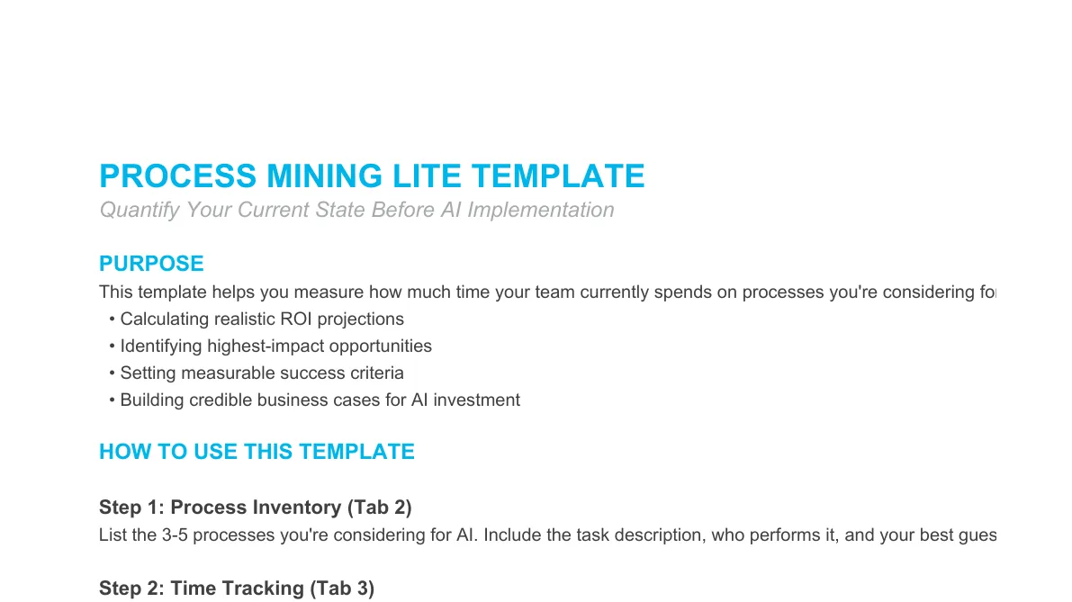 Process Mining Template.pdf Process Mining Lite Template | Jess Coburn