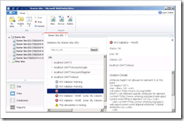 WebMatrix Doing W3C Validation Reporting